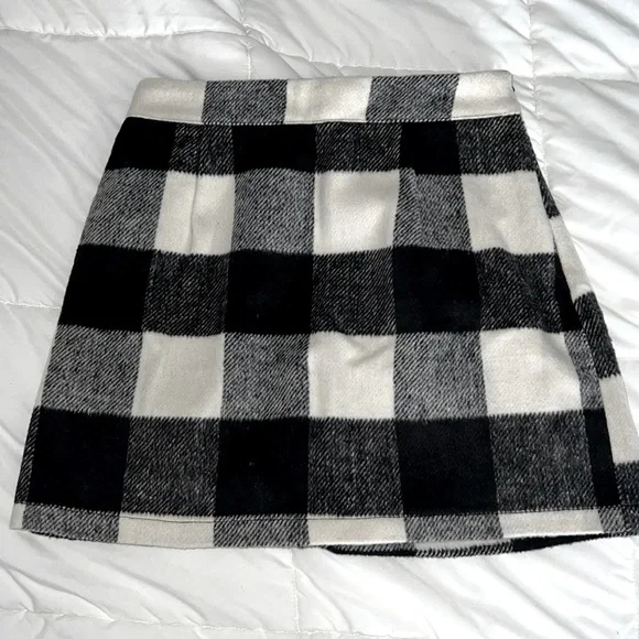 Plaid Wool Mini Skirt - Picture 2 of 3